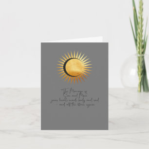 Cartão Parabéns pelo casamento - Sol e Lua