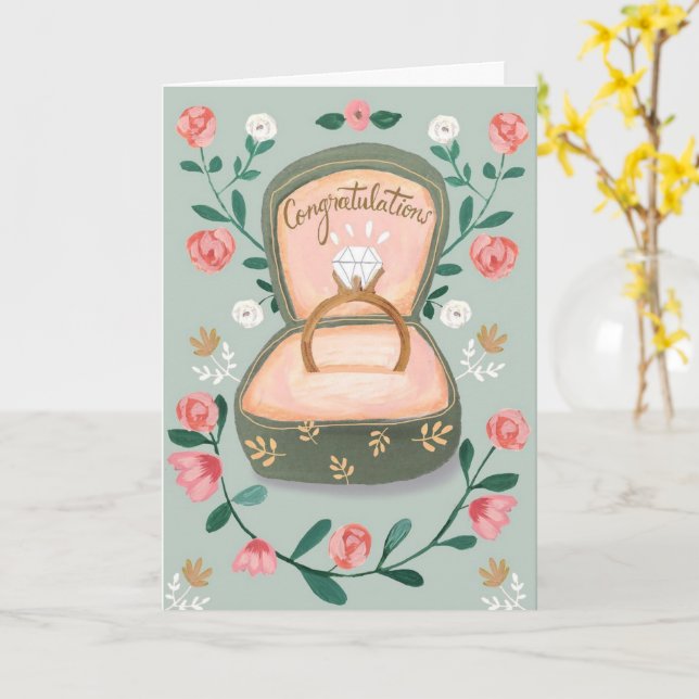 Cartão Parabéns pelo noivado (Flor Amarela)