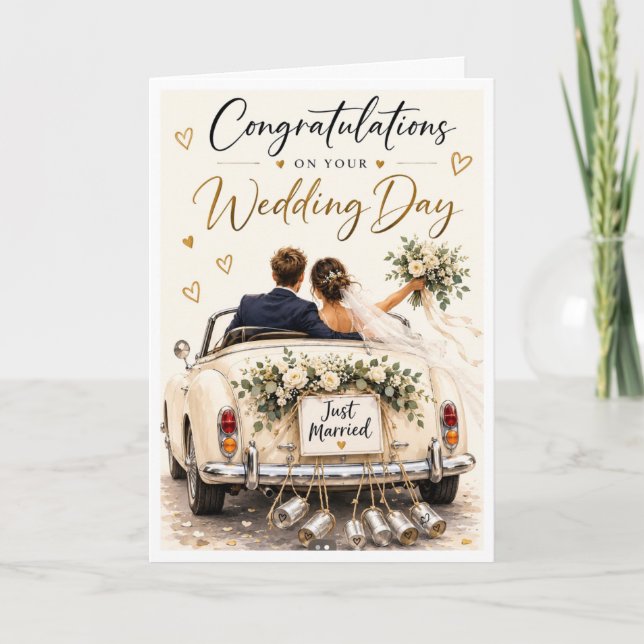 Cartão Parabéns pelo seu dia de casamento  (Frente)