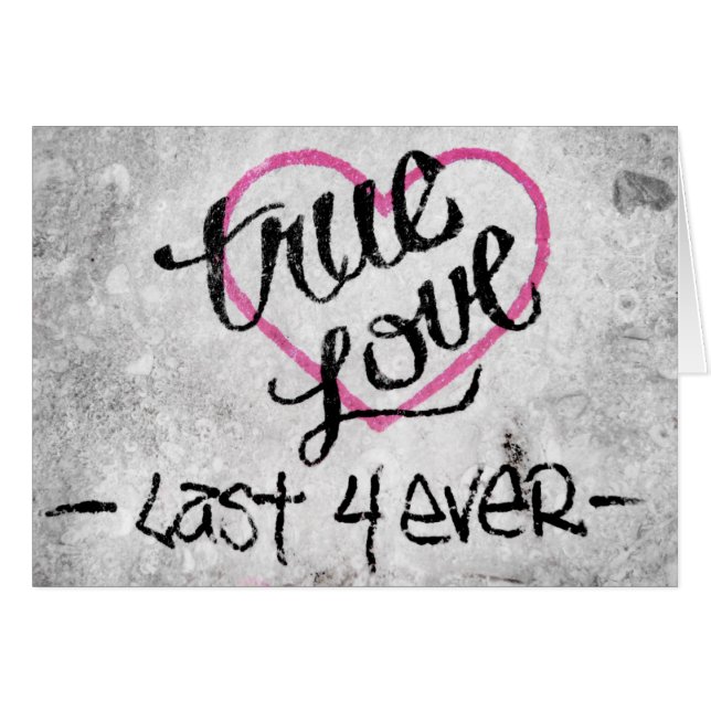 Cartão Parabéns pelo seu noivado, True Love Graffitti (Frente Horizontal)