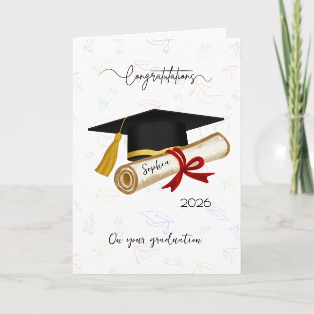 Cartão Parabéns Personalizados de Formatura (Frente)