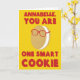 Cartão Parabéns personalizados de graduação de um cookie  (Yellow Flower)