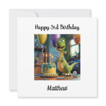 Parabéns Personalizados pelo 3º Aniversário, Dino 