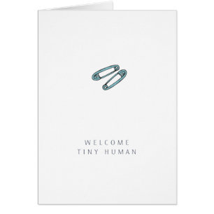 Cartão Parabéns  Placa pinos azuis Fralda