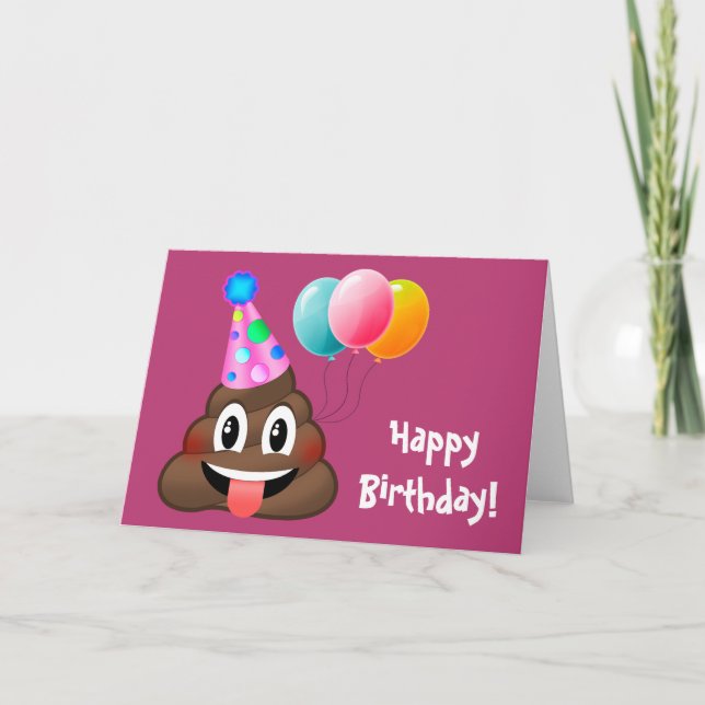 Cartão Parabéns, Poop Emoji Card (Frente)