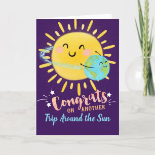 Cartão Parabéns por outra viagem ao redor do Sol