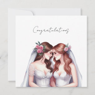 Cartão Parabéns por se casar Casal Lésbico