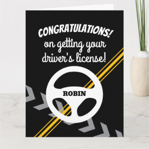 Cartão Parabéns por ter obtido sua carteira de motorista