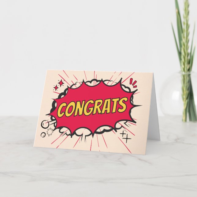 Cartão Parabéns Prêmio acadêmico com explosão (Frente)