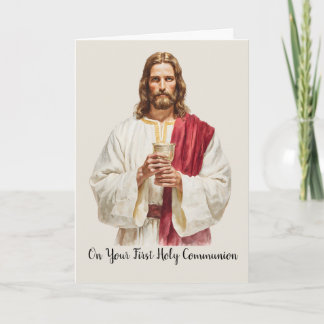 Cartão Parabéns Primeira Comunhão Jesus Eucaristia