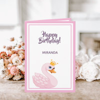 Parabéns, princesa rosa, nadava em branco