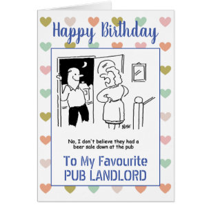 Cartão Parabéns Pub Landlord