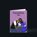 Cartão Parabéns Puro Filho Africano Americano<br><div class="desc">Este cartão de aniversário legal para um filho,  mostra um jovem afro-americano posando em frente a um carro esportivo azul. Envie um cartão para o seu amado que seja relacionável e expresse sua mensagem da forma que você pretendia.</div>