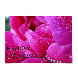 Cartão "Parabéns" Raindrop Pink Peony Card