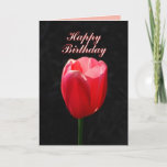 Cartão Parabéns Red Tulip<br><div class="desc">Você pode personalizar,  alterar o texto e carregar suas próprias fotografias. "Querida amiga,  sua beleza,  amor e graça são presentes alegres para todos para o tesouro. Tenho tanta sorte que você é meu amigo! Espero que seu aniversário seja tão maravilhoso quanto você! Muito amor!"</div>