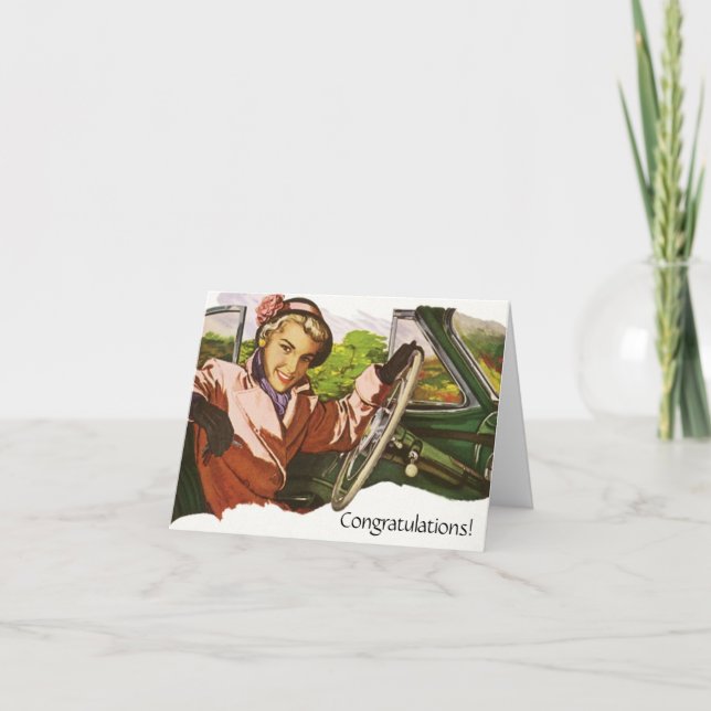 Cartão Parabéns Retro Diversão Carreira Mover nova Cartei (Frente)