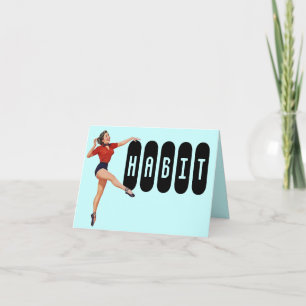 Cartão Parabéns retrorreflectores ao puxar a placa Habit