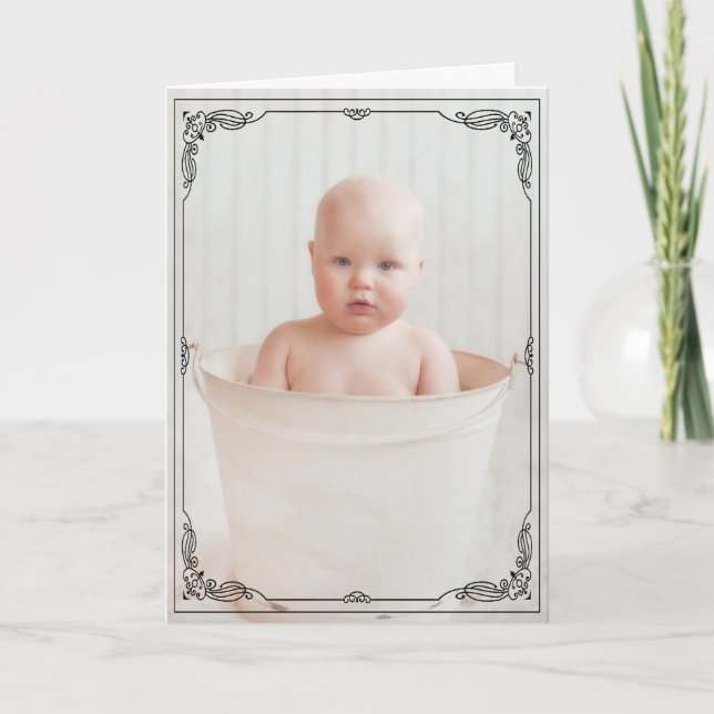 Cartão Parabéns Russos Adoráveis para Bebês (Frente)