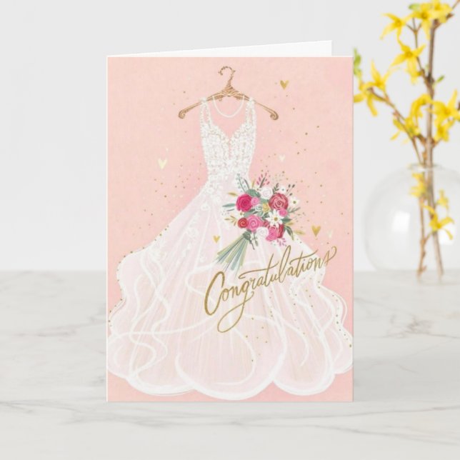 Cartão Parabéns Saudação de Chuveiro de Noiva (Flor Amarela)