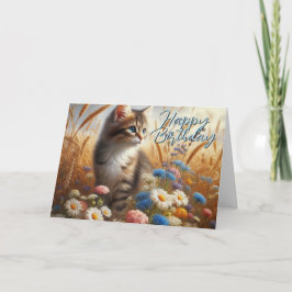Cartão Parabéns Saudação Feliz do Seu Gato