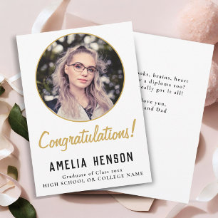 Cartão Parabéns Simples Foto de Graduação Graduação 