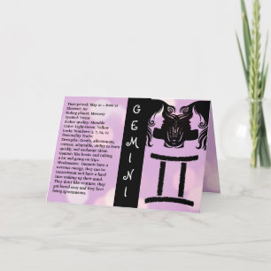 Cartão Parabéns - Sinal de Horóscopo Gemini