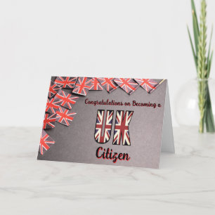 Cartão Parabéns sobre a cidadania do Reino Unido