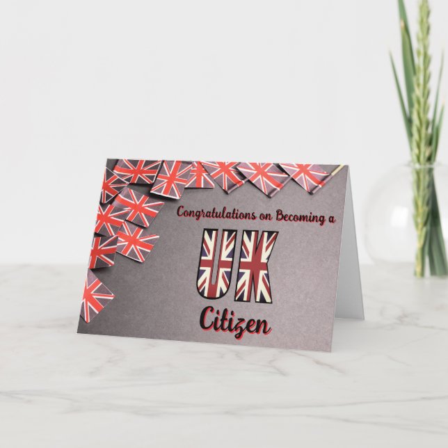 Cartão Parabéns sobre a cidadania do Reino Unido (Frente)