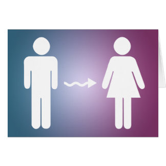 Cartão parabéns sobre a mudança de sexo