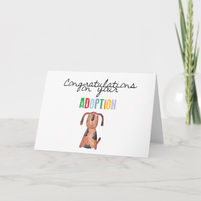 Cartão Parabéns sobre a sua adoção (Frente)