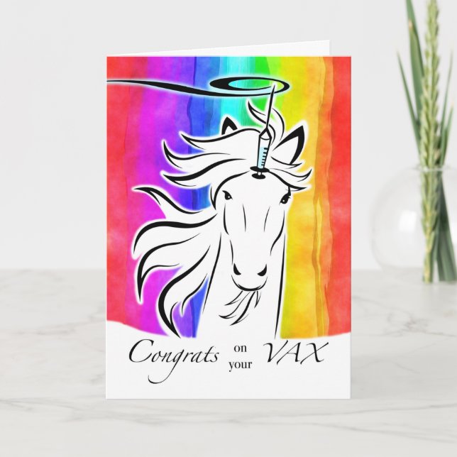 Cartão Parabéns sobre a vacina contra o Covid 19 (Frente)