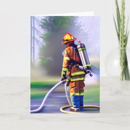 Cartão Parabéns sobre como se tornar um Bombeiro