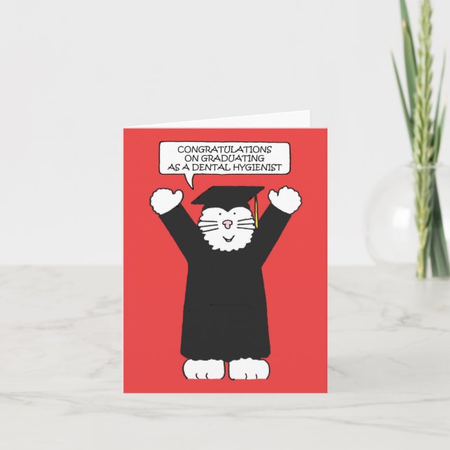 Cartão Parabéns sobre graduação como Higienista Dental (Frente)