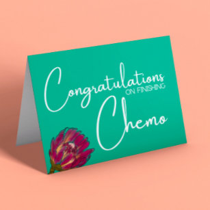 Cartão Parabéns sobre o acabamento da Chemo