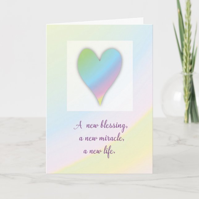 Cartão Parabéns sobre o nascimento do Rainbow Baby (Frente)