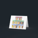 Cartão Parabéns sobre o sucesso do seu projeto 4-H<br><div class="desc">Três filas de gatos de desenho animado segurando cartazes coloridos pastel que têm 'Parabéns sobre o sucesso do seu projeto 4 - H' escritos neles.</div>