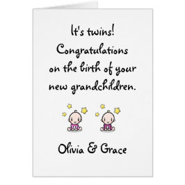 Cartão Parabéns Sobre Os Netos, Geminentes