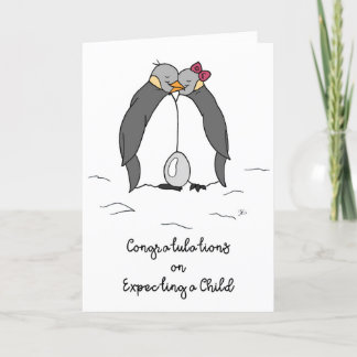 Cartão Parabéns sobre Pinguins de Cute Filho Esperados