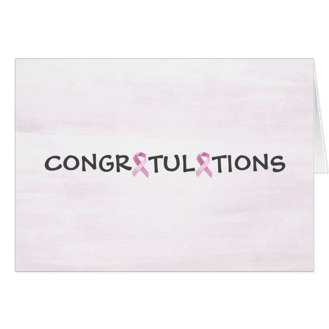 Cartão Parabéns Sobreviventes do Câncer da Mama (Frente Horizontal)