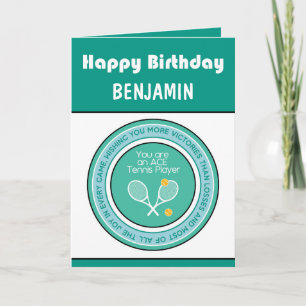 Cartão Parabéns 🎾 Tênis verde 💚 Aniversário 🎉