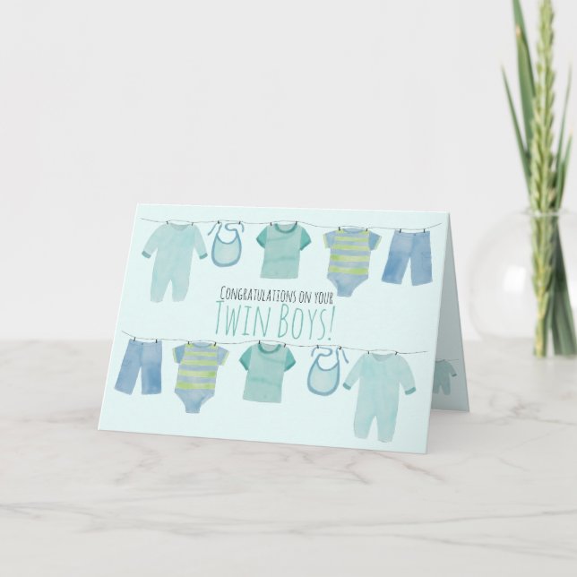 Cartão Parabéns Twin Boys (Frente)