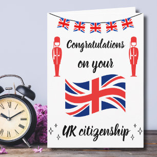 Cartão Parabéns UK Cidadania Inglês Novo Cidadão