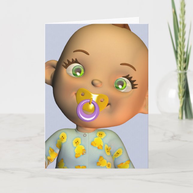 Cartão Parabéns um bebê bonito (Frente)