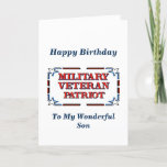 Cartão Parabéns, Veteran Son Card<br><div class="desc">Cartão de Aniversário Cristão para Filho Militar Veterano! Inclui Bênção de Escritura e dentro de desejos de Aniversário.</div>