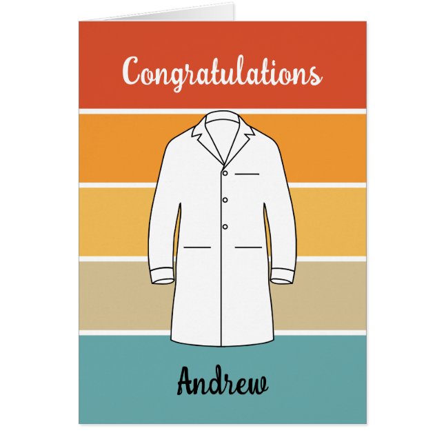 Cartão Parabéns White Casaco Ceremonia Doctor (Frente)