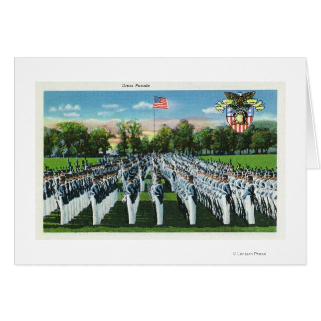 Cartão Parada de Vestido da Academia Militar (Frente Horizontal)