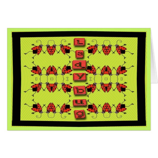 Cartão parada do inseto da senhora (Frente Horizontal)