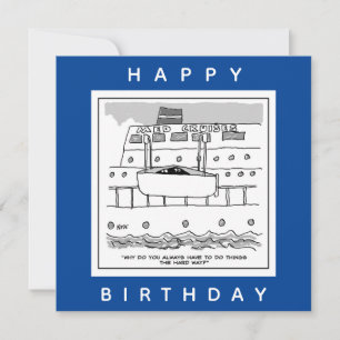 Cartão Paradas num navio de cruzeiro. Funny Cruise Goers