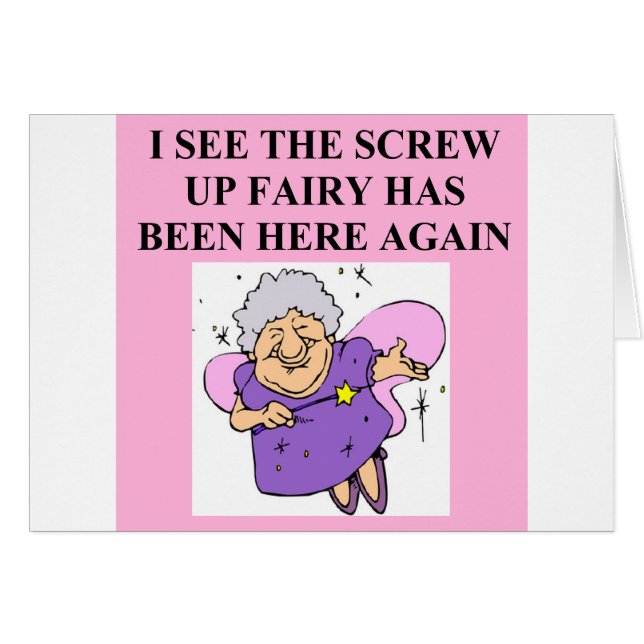 Cartão parafuse acima a fada (Frente Horizontal)