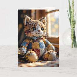 Cartão Parafuso de Aniversário Colar Gato na Janela
